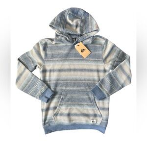 Quicksilver Great Otway Grey and Blue Hoodie Youth Sweatshirt | Small NWT